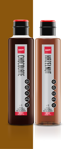 SHOTT Chocolate and Hazelnut syrups used in this recipe