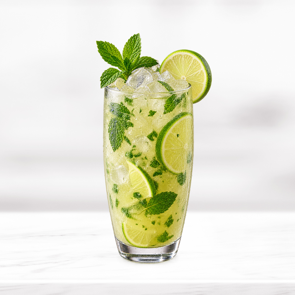 Refreshing lime and mint Mexican Daydream cocktail served over crushed ice